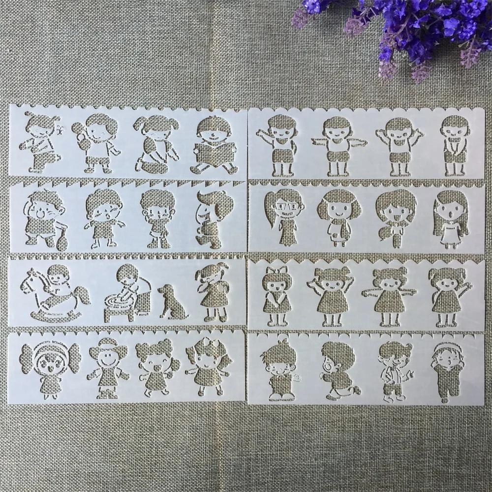 8 шт. новые трафареты 18 5*5 5 см для малышей творчества слойные рисунок фотоальбом с