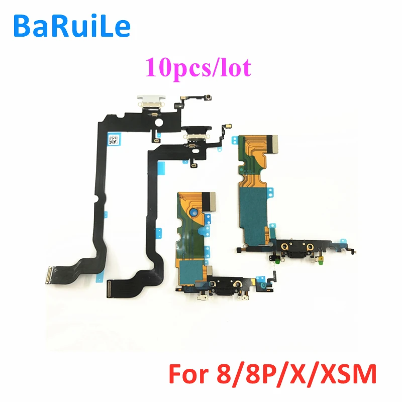 BaRuiLe 10 шт. зарядный порт гибкий кабель для iPhone 6 6S 7 8 Plus USB док станция коннектор