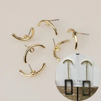 zinc alloy golden metal semicircle line earrings base connectors linkers 819mm 6pcslot for diy earrings jewelry accessories