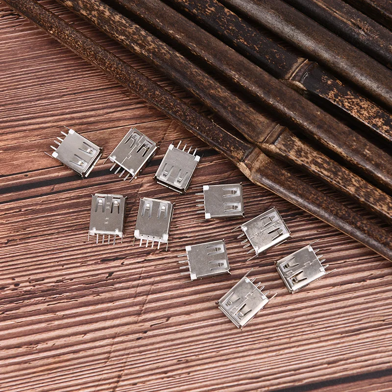 

1 шт USB гнездо Тип A 4Pin 180 градусов припой разъем