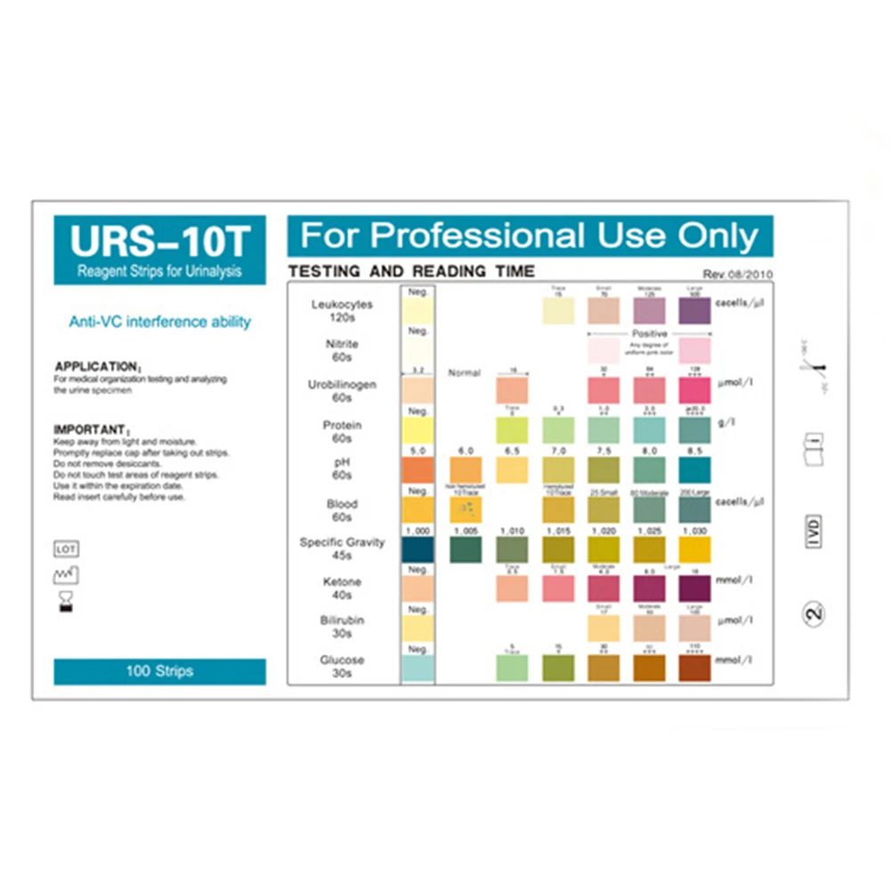 

100Pcs/bottle URS 10T 100Pcs Acid Levels Easy Use PH Test Strips Alkaline Meter UrineTesting Accurate Multifunctional Testing