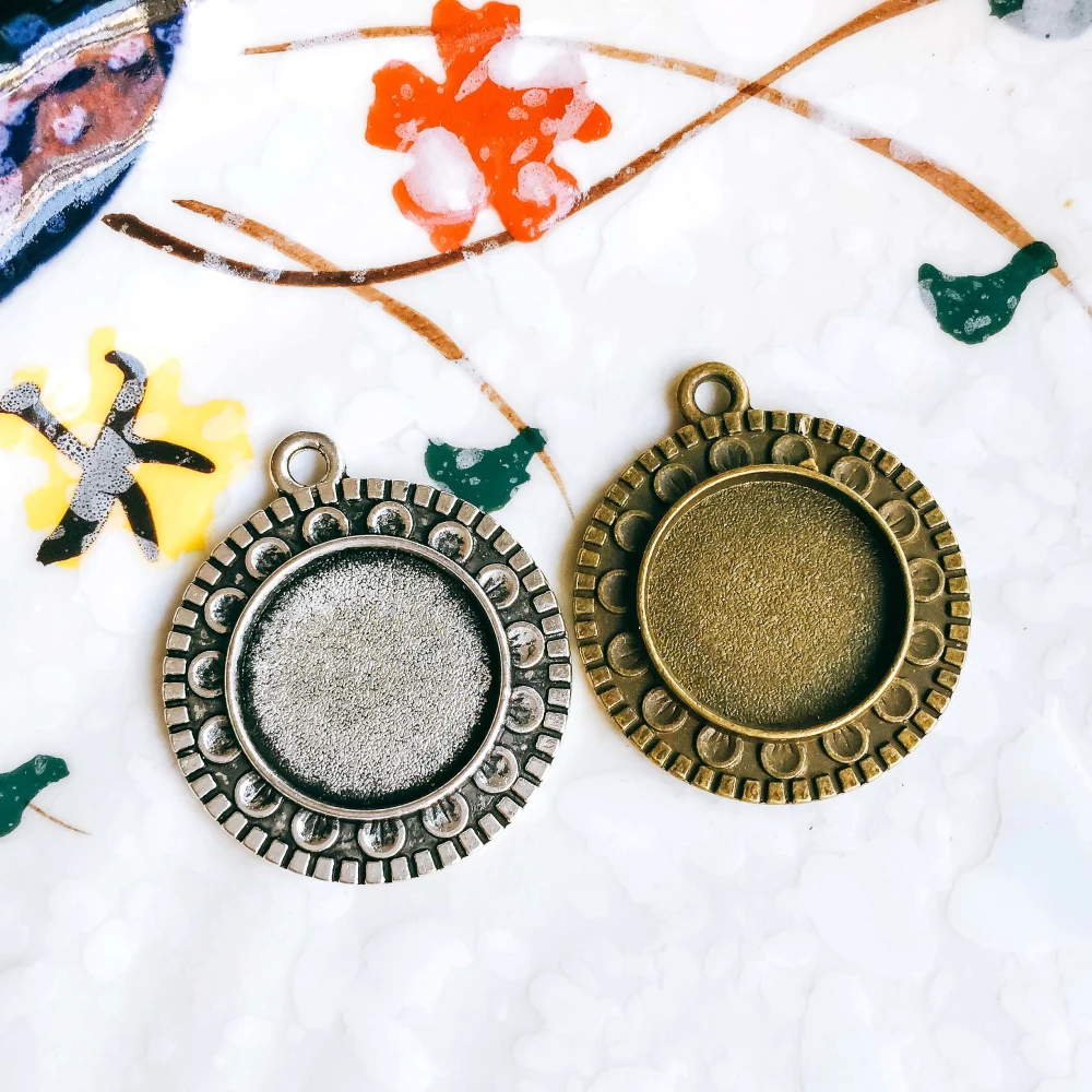 5 шт./лот 16 мм ожерелье Кулон Установка античный бронзовый серебристый цвет