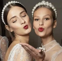 2022 new fashion big pearl headband for women girls hair hoop vintage mujer hairband bezel hair accessories jewelry headwear