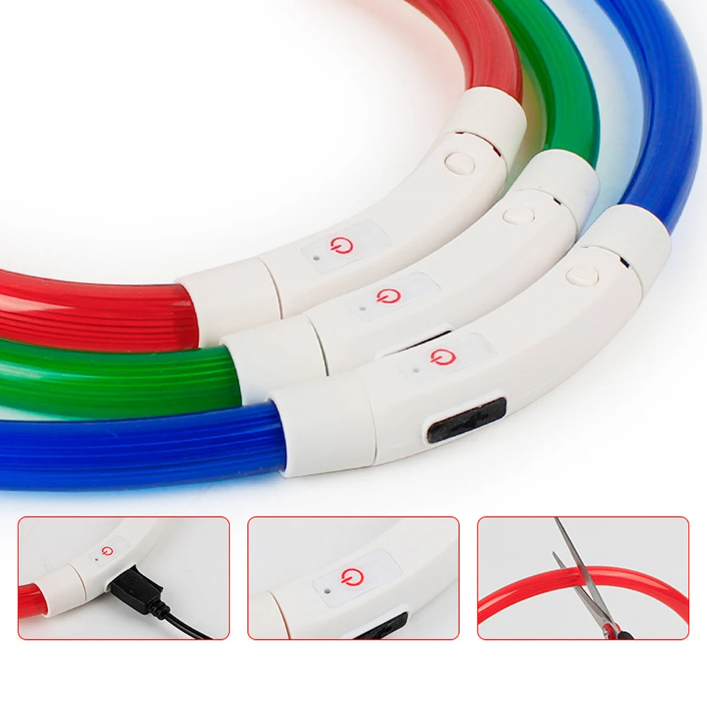 Rechargeable Led Usb Pet Dog Collar Night Collars Puppy Neck Glowing Luminous Safety Flashing Glow | Дом и сад
