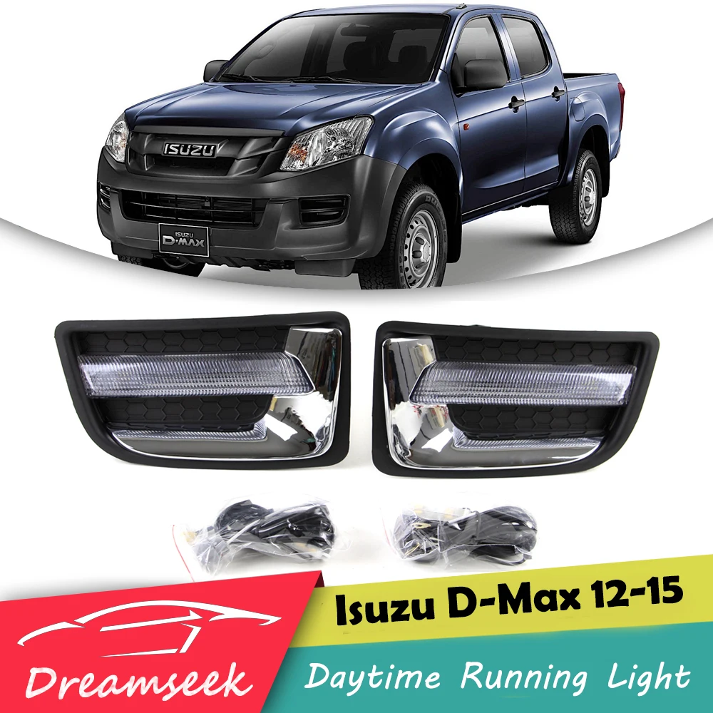 Светодиодные дневные ходовые огни для Isuzu D Max RT50 2012 2013 2014 2015 противотуманные фары|