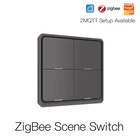 Беспроводной сценический переключатель ZigBee, переключатель с 4 клавишами, работает с приложением Gateway Smart Life, настенный кнопочный переключатель