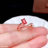 kjjeaxcmy fine jewelry 925 sterling silver inlaid natural garnet ring popular girls ring support test