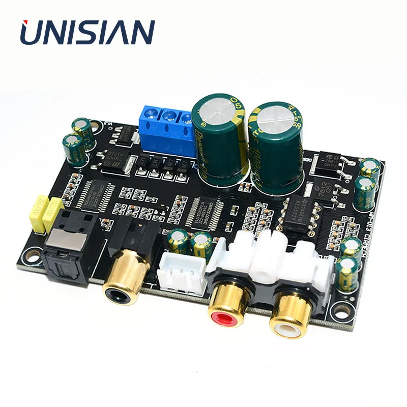 

UNISIAN Optical coaxial audio decoder Support 24BIT192KHz SPDIF coaxial Optical fiber decode DAC board For Home amplifier