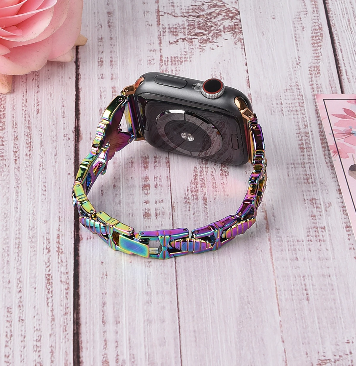 

Metal Strap Compatible with Apple Watch 44mm 42mm 40mm 38mm Butterfly Style Replacement Bracelet Strap for Iwatch 6 5 4 3 2 1 SE