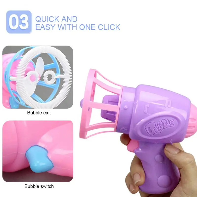 

1pc 2 In 1 Colorful Blowing Bubble Blower Fan Machine Toy Kids Soap Water Bubble Gun Summer Outdoor Water Toy Kids Gift