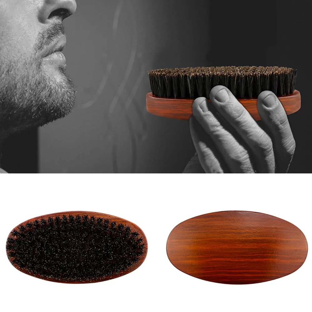 

Soft Boar Bristle Wood Beard Brush Hairdressing Shaving Tool Mustache Comb Kit Modeling Accessories