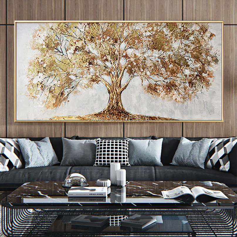 Картина маслом Счастливое дерево ручная роспись большая картина для домашнего