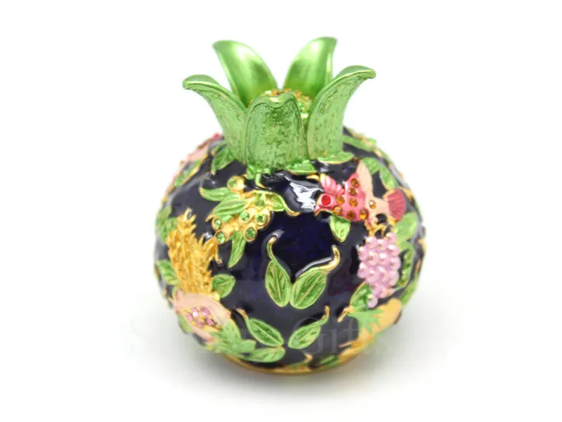 Коробочка в форме граната с фруктами Оловянная металлическая шкатулка для