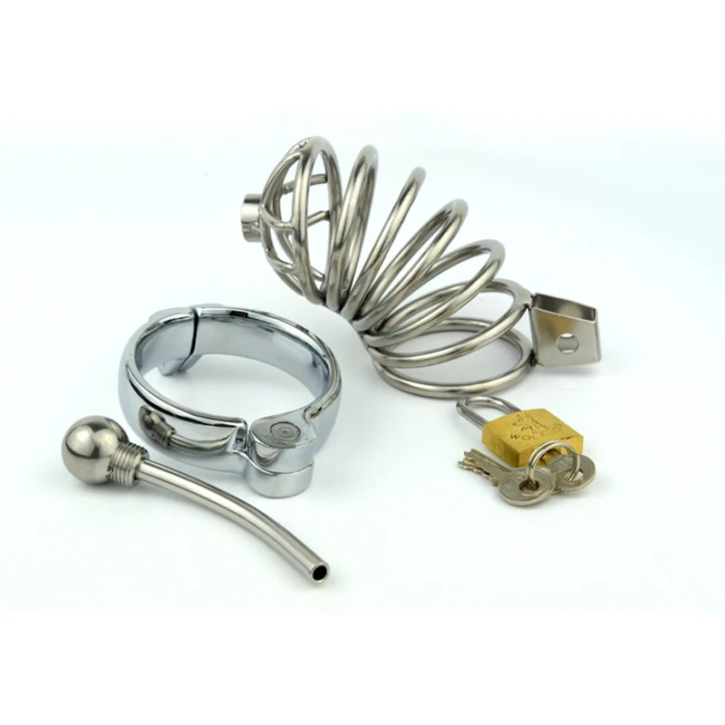 Мужская клетка для петуха замок Chasity Кольцо пениса уретры катетер звуковой