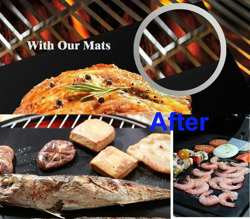 Коврик для барбекю термостойкий антипригарный многоразовый коврик коврики и