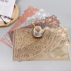 Новый стиль ПВХ полые цветочные прямоугольные салфетки нескользящий кофейный коврик подставка для обеденного стола Декор кухонная посуда инструмент