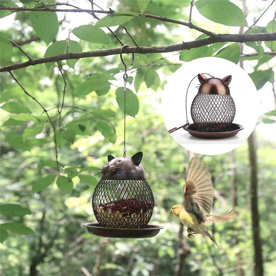 

Bird Feeder Cat Shaped Vintage Handmade Outdoor Decor Villa Garden
