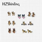 Серьги с животными, собаки, немецкой овчарки, забавные значки с собаками, акриловая эпоксидная смола, подарки для любимых питомцев, 2020