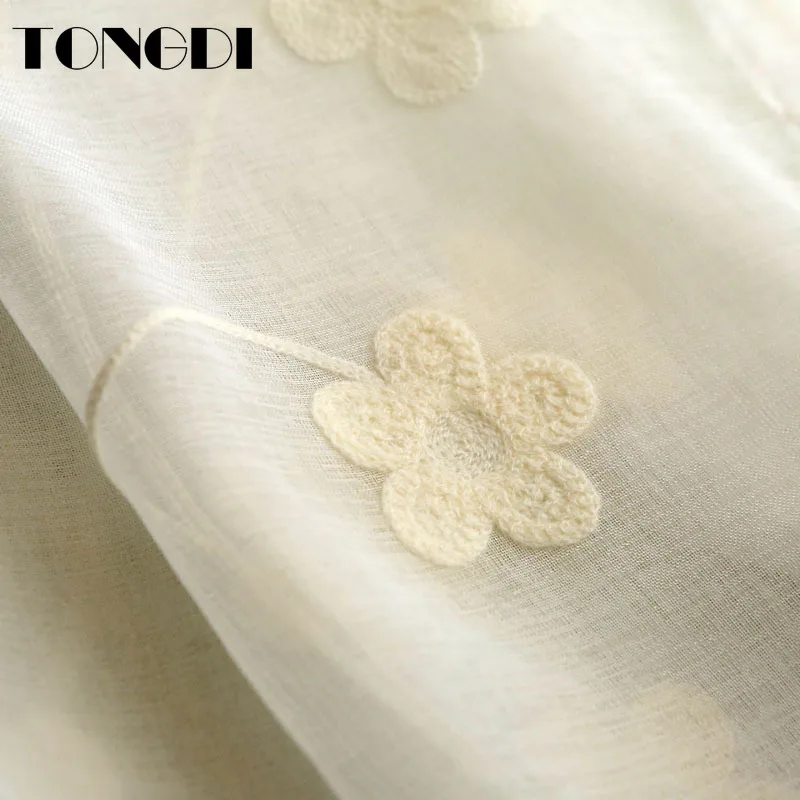 TONGDI/Элегантные Штора для детской комнаты из тюля с цветочным принтом в