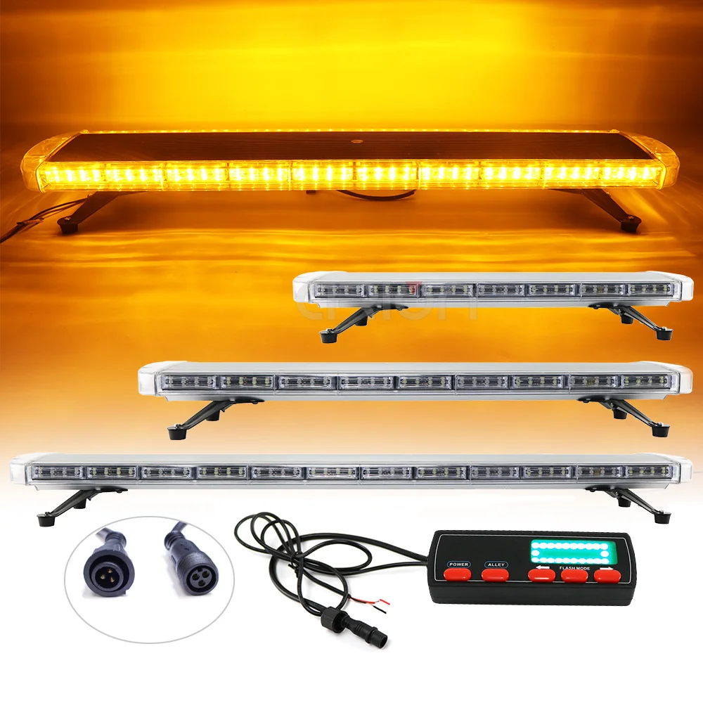 

38" 42“ 47" 55" 63" 72" Car Truck Police LED flash strobe light Bar Security Signal Emergency Warning LightBar 19 Flashing Modes