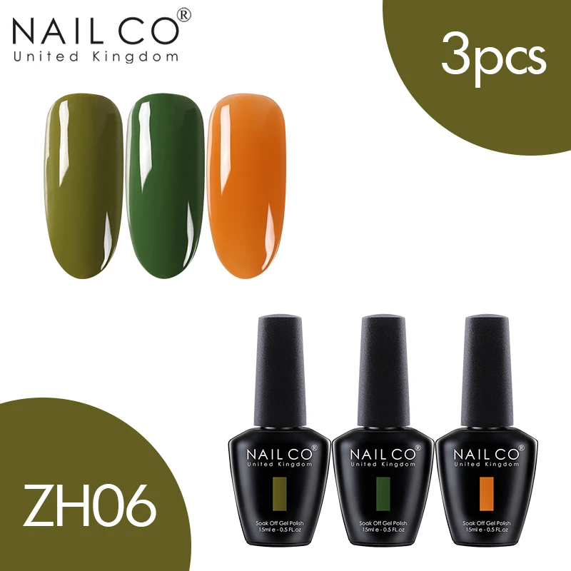 ZH06 NAILCO 3 шт. набор гель-лака UV Vernis Полупостоянный Праймер УФ-гель для ногтей Краска Декоративный Лак для ногтей Гибридный отмачиваемый Гель-лак - Цвет: ZH06
