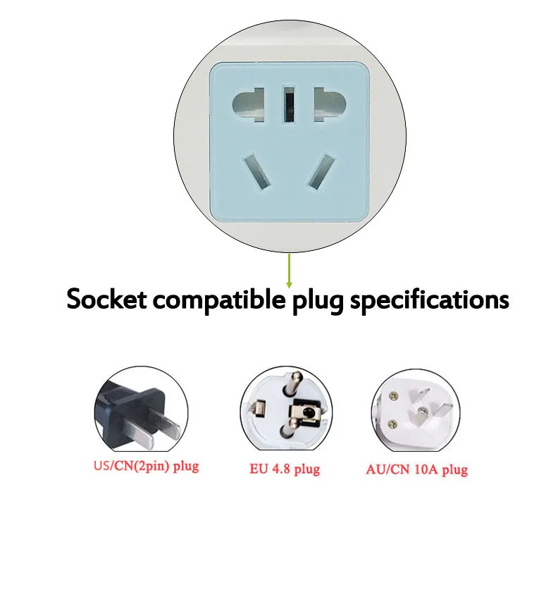 Новый Мощность полосы гнездо для шнура удлинителя 2 5 м 4/8 AC розетка адаптер