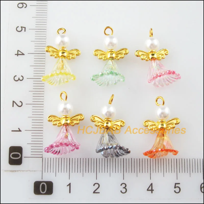 18 шт. цвета: золотистый Цвет крылья с украшением из цветов Танцы амулеты ангелы