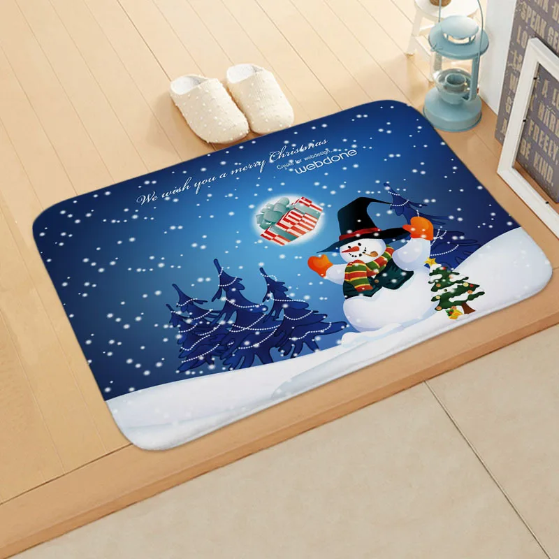 

Christmas New Year Festive Santa Claus Mat Mat Bedroom Bathroom Home Water-Absorbing Anti-slip Carpet Mats