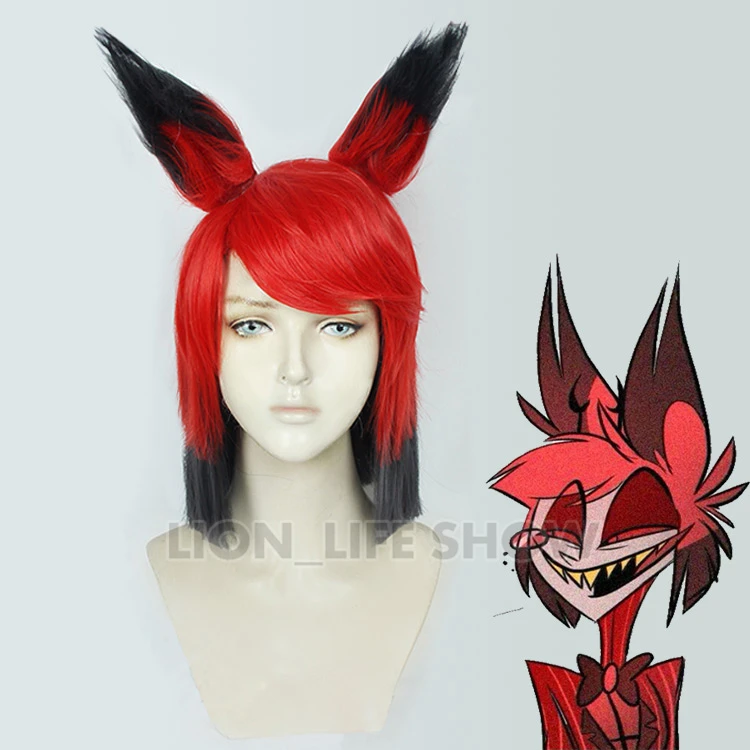 New Hazbin Cosplay Hotel ALASTOR Wigs Hair Props Halloween Carnival Christmas Costumes Accessories |