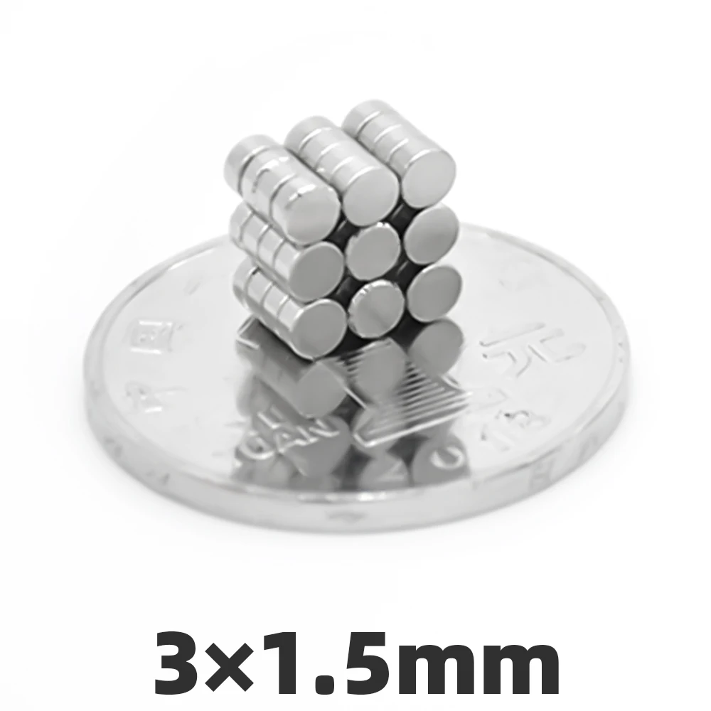 AIDIY 40/100/200 шт N35 3x1,5 мм, неодимовый магнит 3*1,5 мм супер сильный Неодимовый Диск маленькие редкоземельные магниты 3x1,5 мм