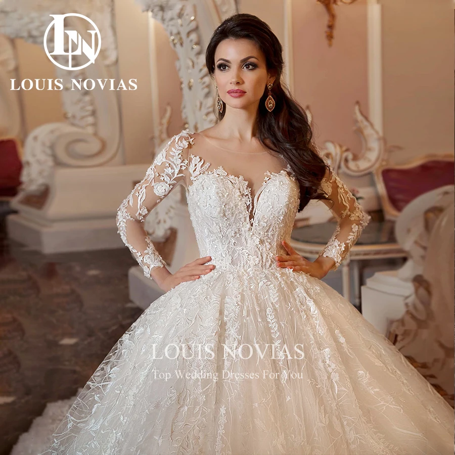 Бальное платье LOUIS NOVIAS свадебные платья 2022 женское с длинным рукавом и шлейфом