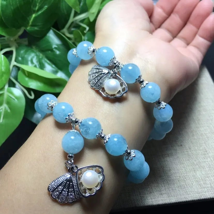 Аквамариновый Браслет bijoux femme Модные Ювелирные изделия Подвески Аксессуары