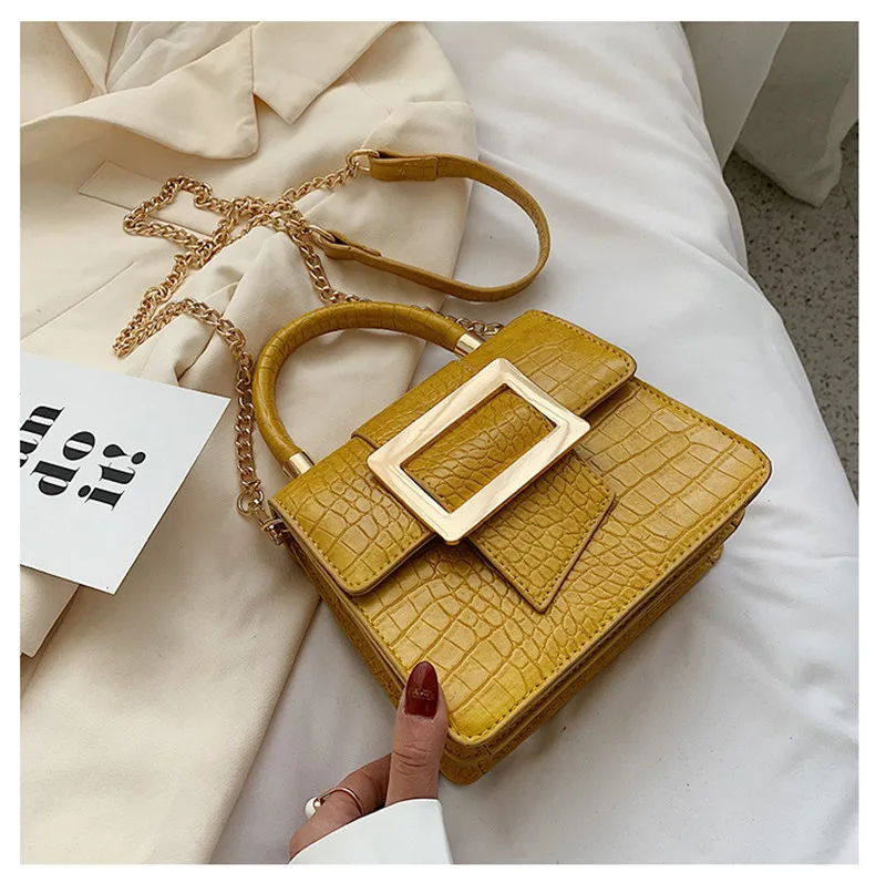 

Crocodile Pattern Crossbody Bags For Women 2020 Small Chain Handbag Small Bag PU Leather Hand Bag Ladies Designer Evening Bag