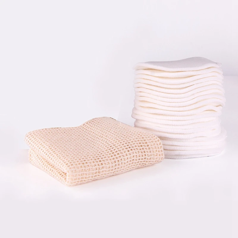 

20 Pack Reusable Makeup Remover Pads Face Cleansing Wipes and Organic Pad for All Skin Types Cotton Rounds