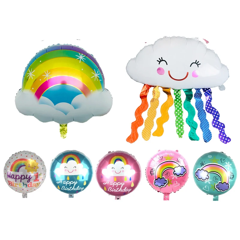1 шт. большие красочные облака Дождевые радужные фольгированные шары гелиевые