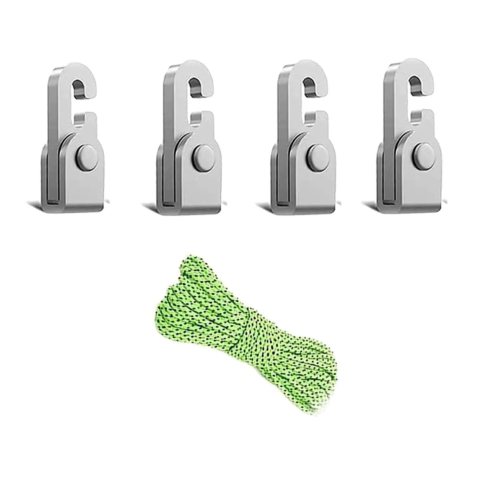 

Automatic Lock Hook 4pcs/Pack, Outdoor Camping Tent Hook Locks With 16'Rope, For Shade Canopy Outdoor Activity Pretty