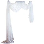 Белый прозрачный навес, занавеска для кровати, элегантный вуаль, оконный шарф, Топпер, балдахин, наружная церемония, свадьба, драпировки, украшение