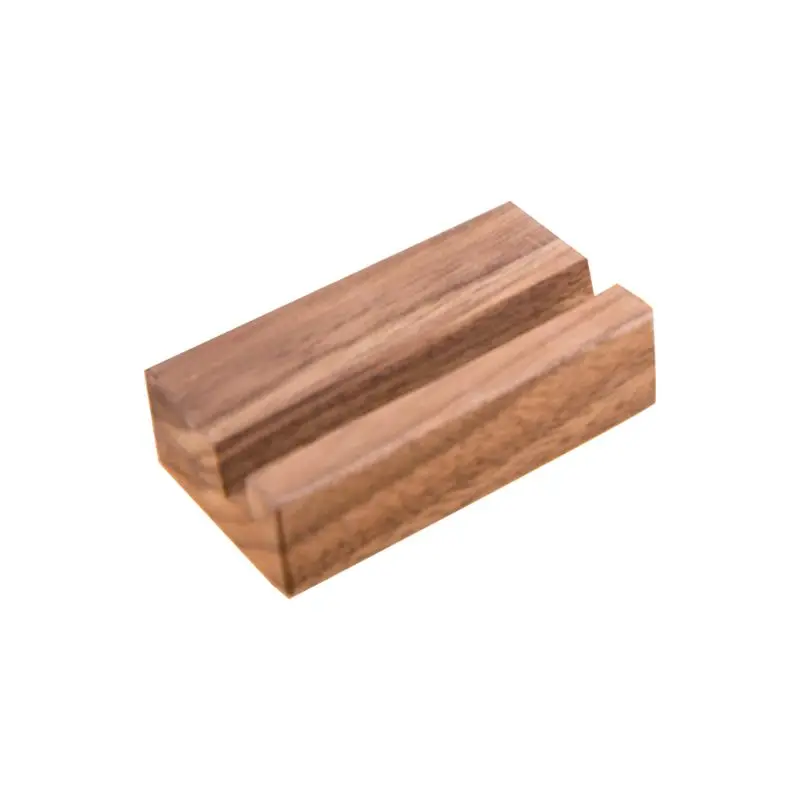 

Black Walnut Beech Wood Business Card Holder Office Desk Wooden Photo Stand Name Memo Clips Organizer Storage Dinner Party Decor