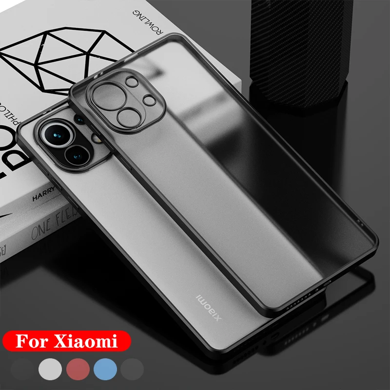 

Matte Plating Straight Edge Shell For Xiaomi 11 10 10t pro ultra redmi note 10 t Poco M3 Pro Phone Case Frosted Protective Cover