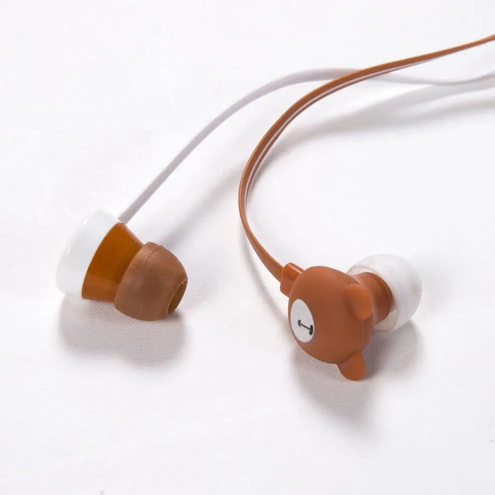 

Cute Cartoon Bear In-ear Wired Headset Noise Reduction Earbuds Earphone With Mic Convenient Storage Box Kids Exquisite Gift