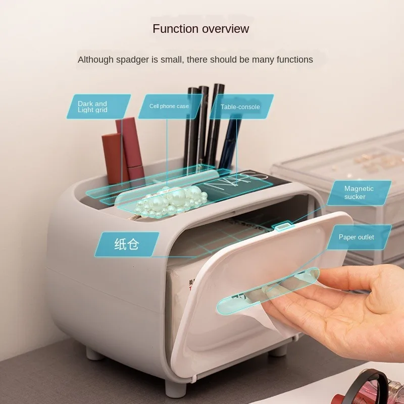 

Cute Mini Radio Shape Stand Tissue Holder Storage Box Container Home Office Restaurant Desktop Decor