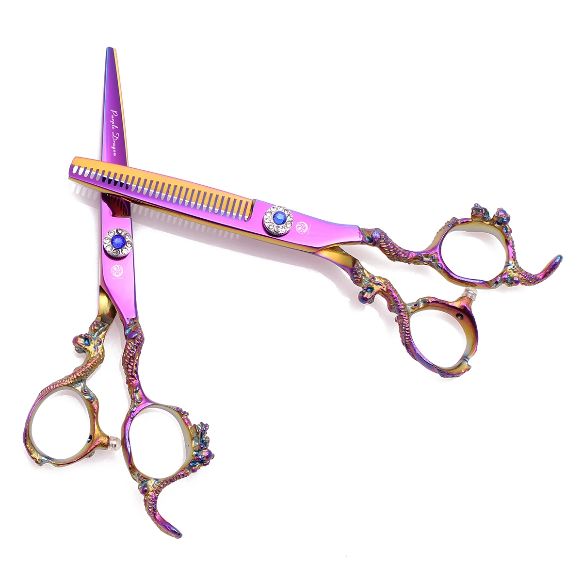 Парикмахерские ножницы Purple Dragon 6 0 &quot японские для стрижки 440C филировочные 9003 #