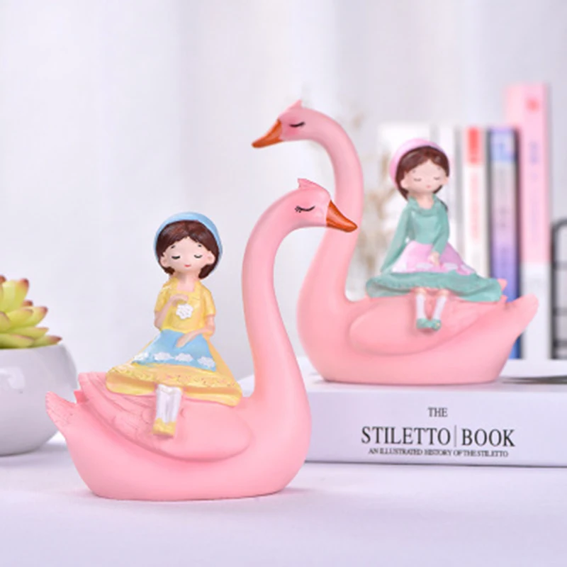 Сказочный Фламинго лебедь для девочек украшения с принцессами креативные