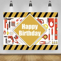 new house improvement theme celebration photography backdrops boy birthday buildings tools construction background for table
