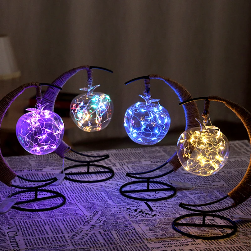 Светодиодный звезды ночной Светильник Apple Стекло на день рождения светильник