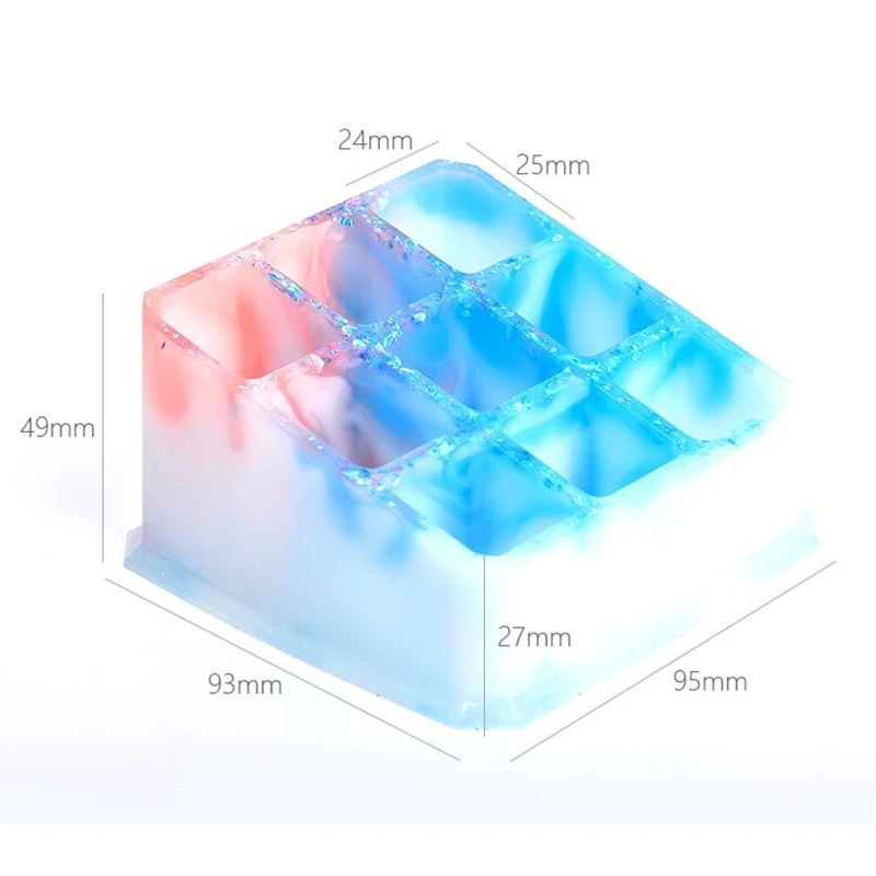 

Crystal Epoxy Resin Mold Round 9-Slot Heart Shape Jewelry Box Silicone Mould XXFB