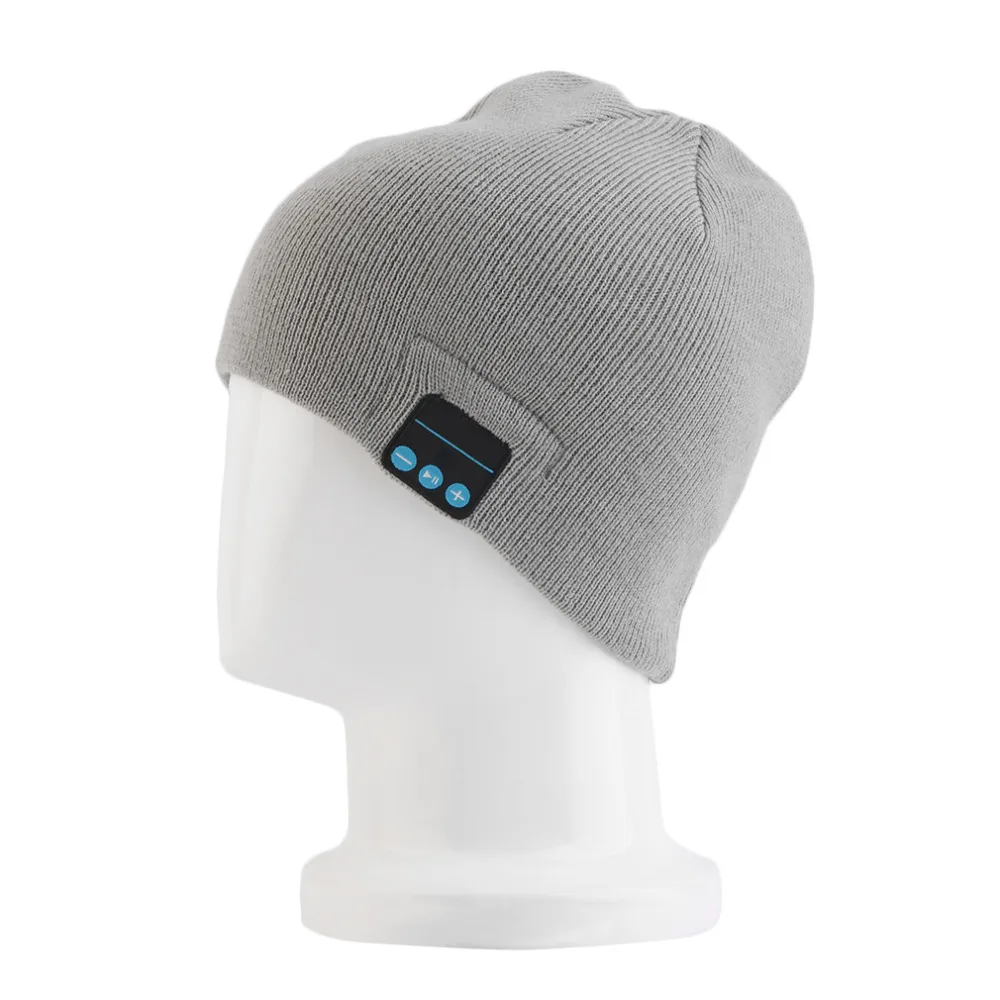 Unisex Smart Wireless Bluetooth Music Winter Warm Knitted Beanie Hat Headphones Cap With Handsfree Earphone