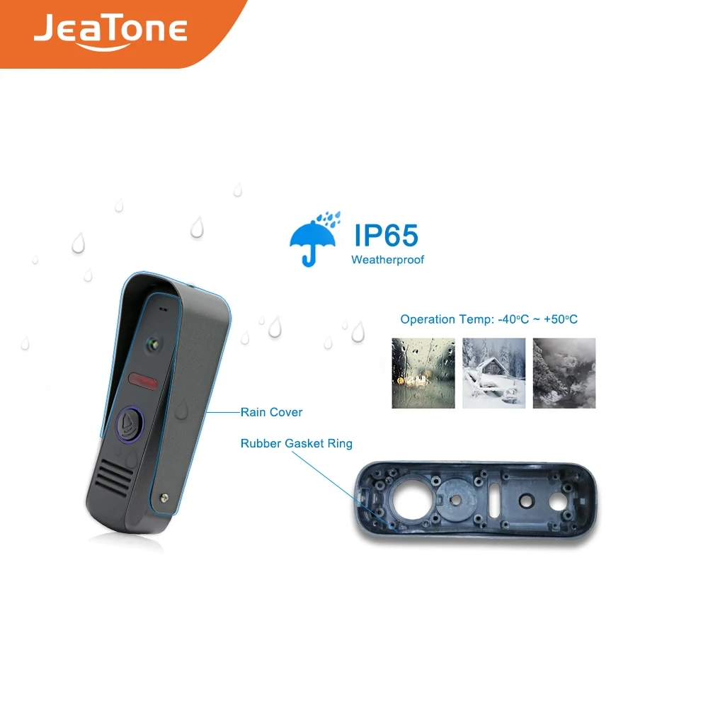 Видеодомофон JeaTone проводной домофон с 2 камерами отверстиями и 3 ЖК мониторами 10