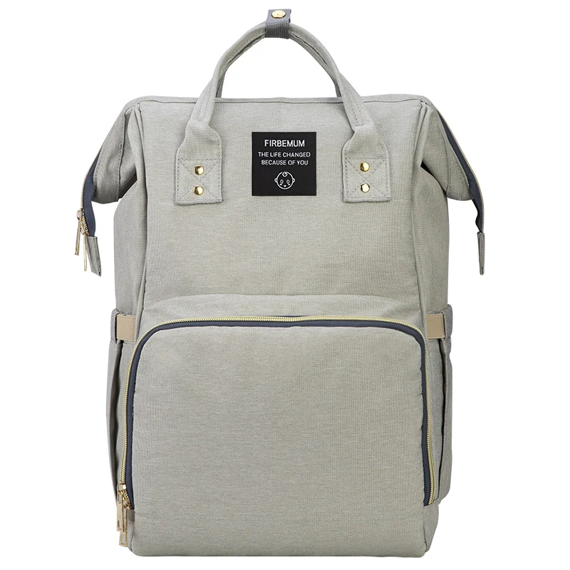 light grey Модные детские сумки для подгузников, Большая вместительная сумка для подгузников, водонепроницаемые сумки для мам, дорожный рюкзак для беременных, сумка для кормящих мам - Цвет: light grey