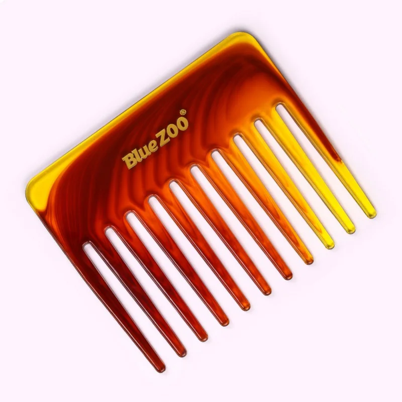 Гребень для бороды янтарного черного цвета Антистатическая карманная Расческа с